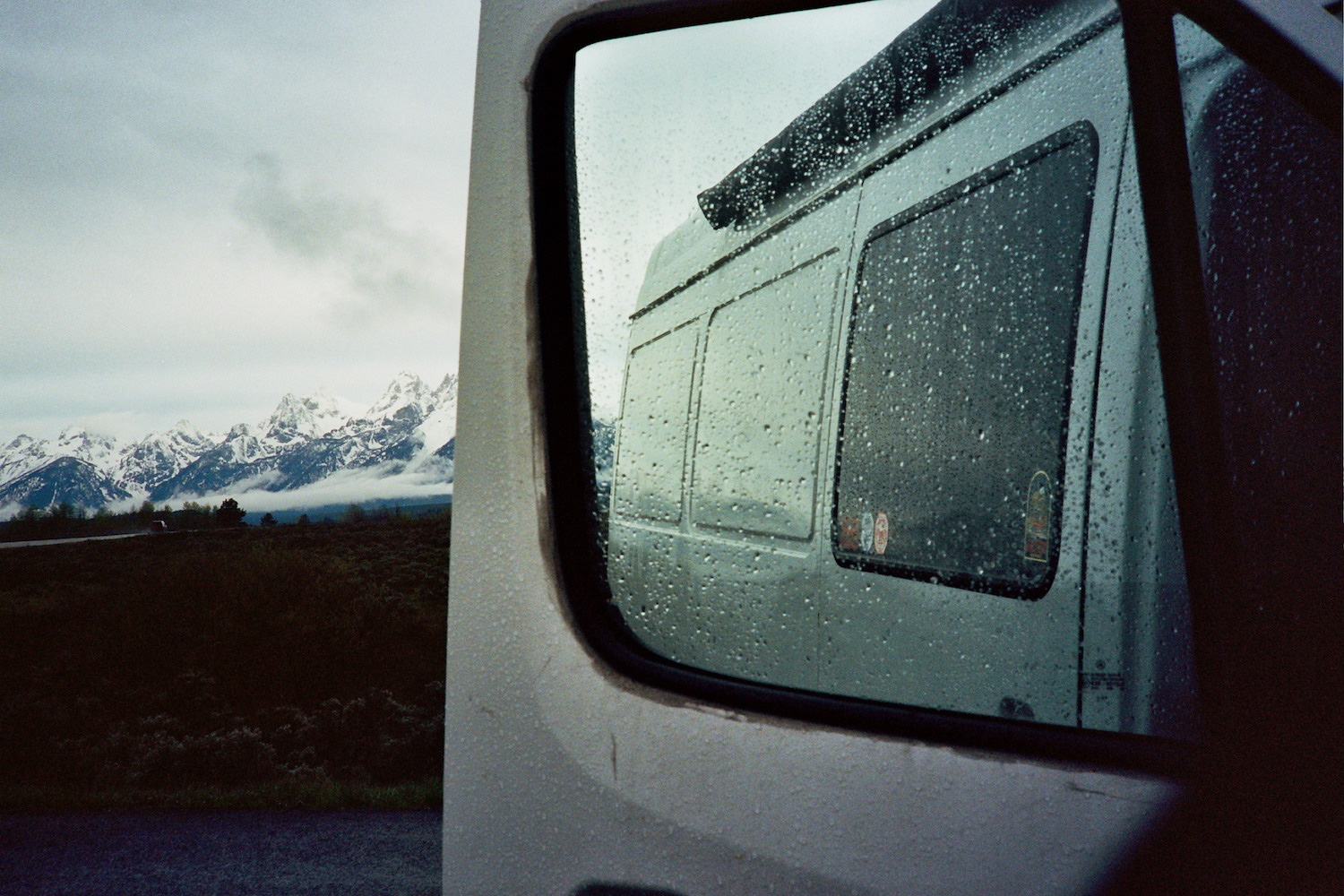 Gale's van in Grand Teton National Park