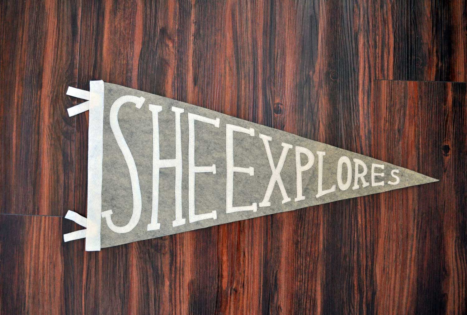 Jackie made a custom pennant for She Explores