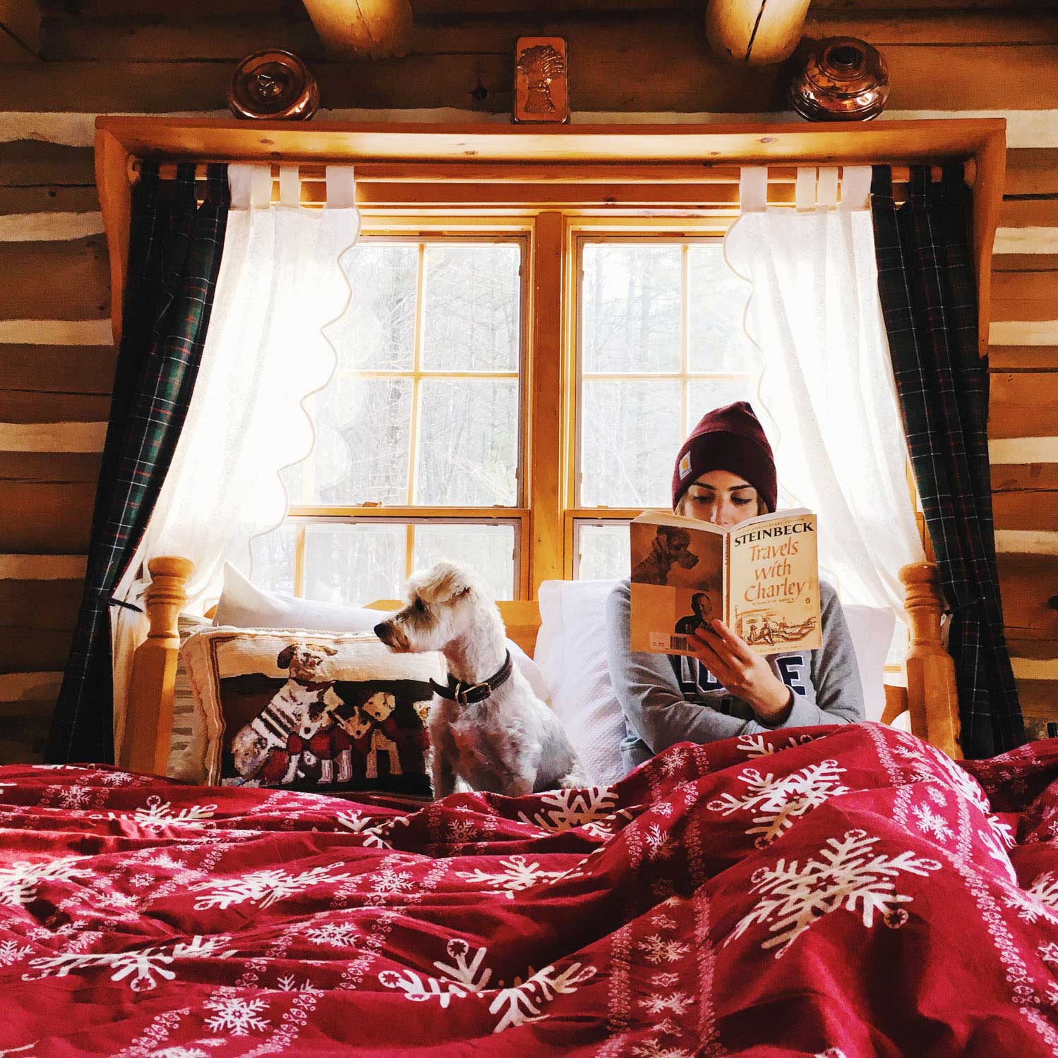 Suleika in her cabin in Vermont