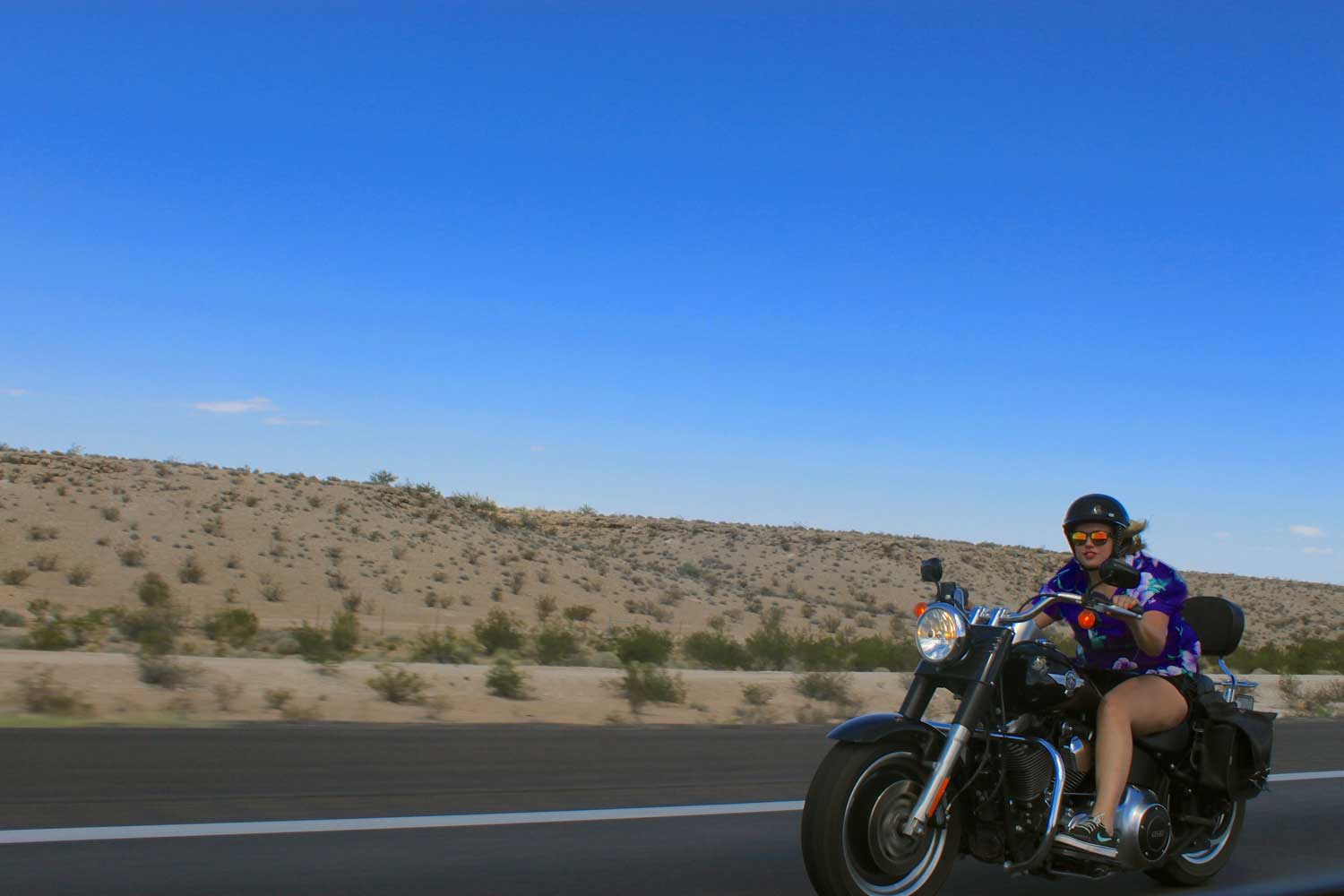 Jamie on the road to Zion. Photo by Lisa Dougherty.