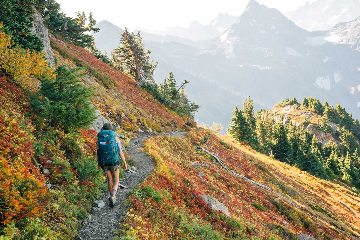 Megan backpacking Winchester Mountain in Washington, Photo by Michael van Vliet