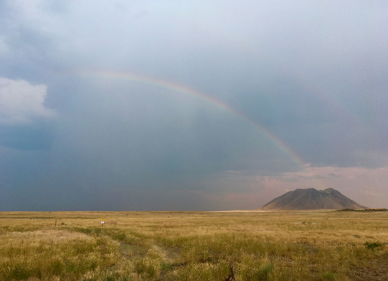 rainbow over the golden fields in Idaho