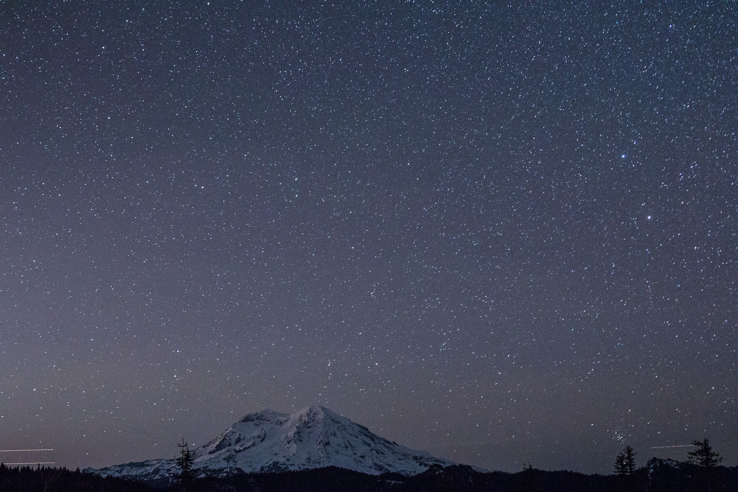 Astrophotography- Mt Rainer at night