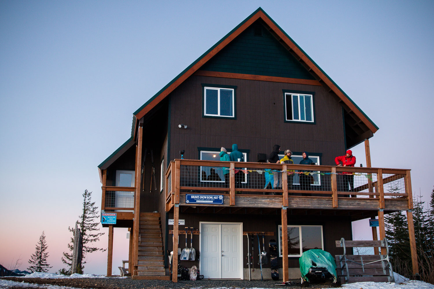 the outside of Bruni's Snow Bowl Hut
